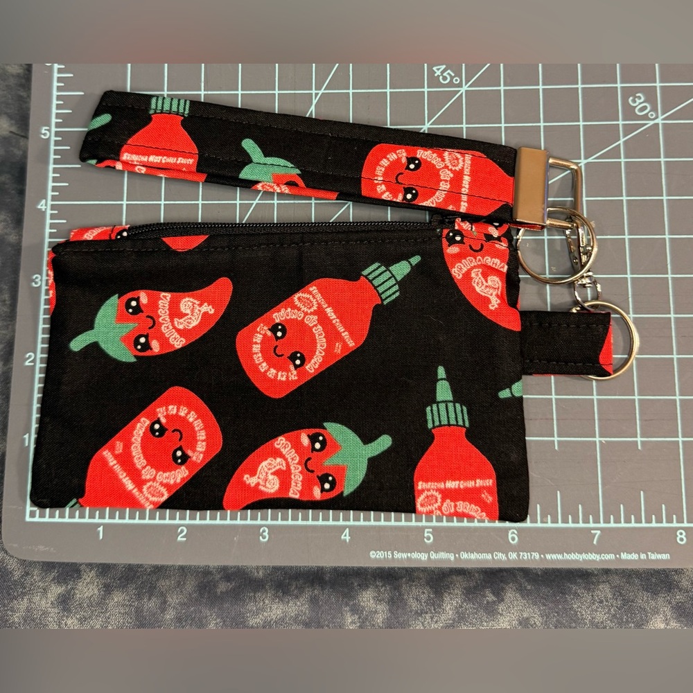 Chili Pepper Print Wristlet Keychain